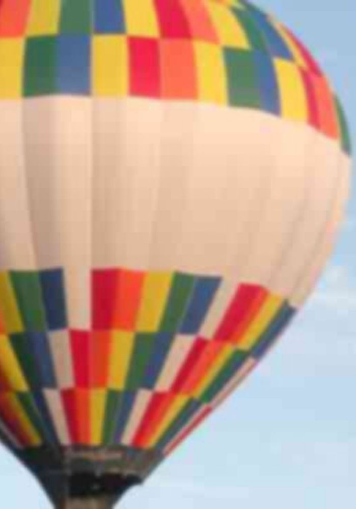 Hot air balloon with motion blur before